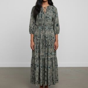 Ecote New Maxi Dress Womens XS Green Floral Boho Cottagecore Festival Prairie